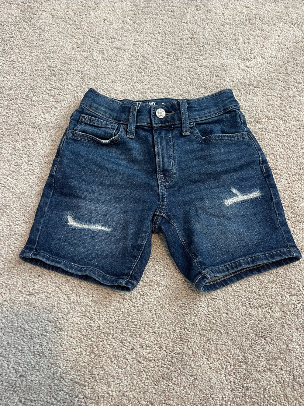 Old Navy Dark Blue Distressed Denim Kids Shorts